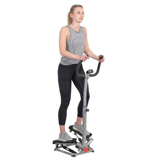 Twist Stair Stepper W/Handlebar, Twisting Stepper W/ LCD Monitor, 250 LB Capacity, Mini Gym